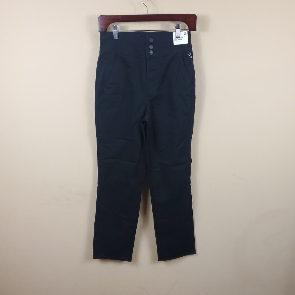 Express Super High Waisted Black Straight Cropped Jeans Size 2
